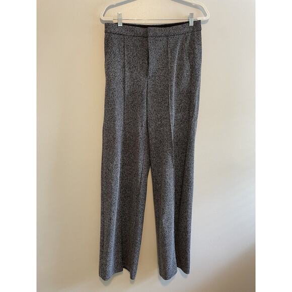 Banana Republic Pants - Banana Republic Size 8L Black White Tweed Wide Leg Dress Pants